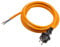 as - Schwabe PUR Baustellen-Anschlussleitung 5 m – Robuste Leitung 230 V, 16 A mit Polyurethan-Außenmantel H05BQ-F 2x1,0 - Konturenstecker, Ende 30 mm abgemantelt, Orange – IP44-70913