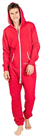Moniz Herren Jumpsuit, Onesie, Overall (rot, M)