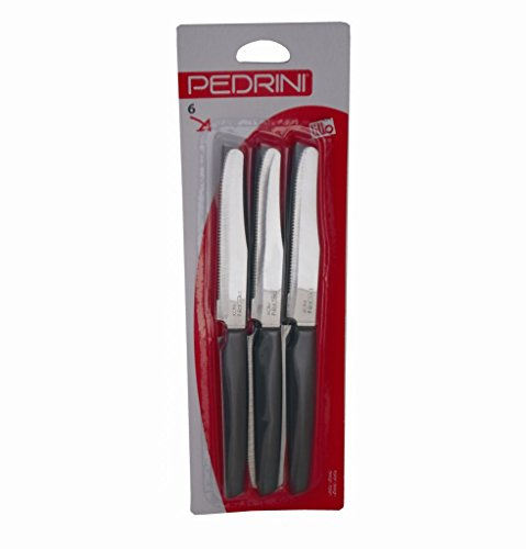 COLTELLI DA TAVOLA 6 PZ. PEDRINI 3 COLORI (MARRONE)