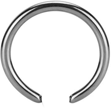 eeddoo Piercing-Ring Klemmring ohne Kugel Silber Titan 1,2 x 7mm
