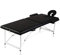 vidaXL Massagetisch mit Aluminiumrahmen Massageliege mit Kopfteil Armauflagen und Tasche Klappbar Massagebank 17,3 kg Therapieliege 2 Zonen Schwarz