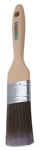 Axus Decor Silk Touch Paint Brush (Mink Color) - Angled For Cutting In Walls, Ceilings & Woodwork Edges, Smooth, Slightly Oval-Shaped Brush, Beech Wood Handles, Anti-Rust Stainless Steel - 2/50mm