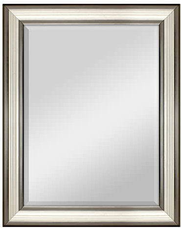 MCS 45,7 x 61 cm geriffelter Spiegel, 45,7 x 61 cm, zweifarbig, warmes Zinn und Silber