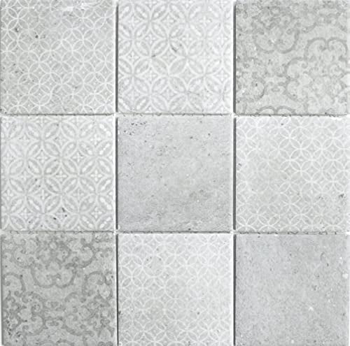 Keramik Shabby Chic Optik Mosaik Fliese Retro Vintage grau für WAND BAD WC DUSCHE KÜCHE FLIESENSPIEGEL THEKENVERKLEIDUNG BADEWANNENVERKLEIDUNG WB22-CELLO
