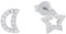 Amor Ohrstecker 925 Sterling Silber Damen Ohrschmuck, mit Zirkonia synth., 0,8 cm, Silber, Mond/Sterne, Kommt in Schmuck Geschenk Box, 2016750