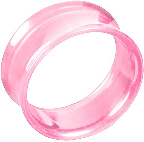 viva-adorno 1 Stück Double Flared Flesh Tunnel Plug Tube Tunnel ohne Gewinde Kunststoff Acryl Größe 3-22mm UFT