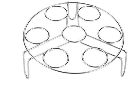 FHD Egg Steamer Rack Edelstahl Kochgeschirr Steamer Rack Küche Trivet für Instant Topf Schnellkochtopf, Kochen Ware, Ei Stand Basket Set, Artwork Dekoration, etc (1, 7 Löcher Steamer Rack)