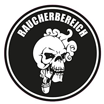 1 x Aufkleber Raucherbereich Plakette Totenkopf Sticker Tuning Smoke OEM JDM Fun