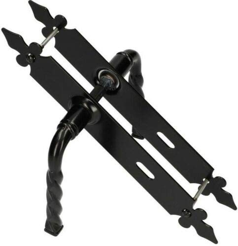 KOTARBAU Maniglia per porta, 90 mm, PZ/BB, colore nero, universale, per interni ed esterni, in ferro battuto, antiruggine (BB)