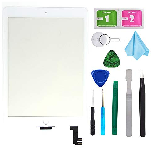 Weißes Digitizer-Reparatur-Set für iPad Air 2 9,7 Zoll 2. Generation A1566 A1567 Touchscreen-Digitizer-Ersatz (ohne Home-Taste).