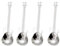 HMILYDYK Lot de 4 cuillères à café en acier inoxydable en forme de guitare Cuillère à café Cuillère à dessert musicale Argenté