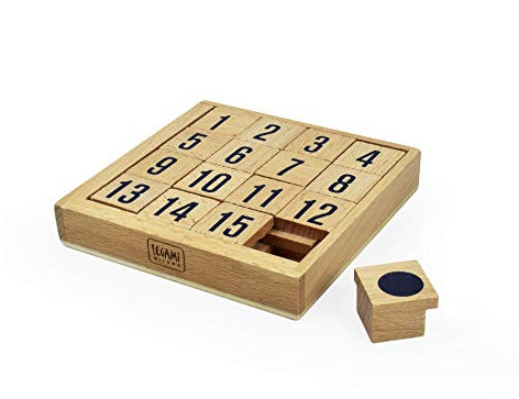 Legami - Zahlenpuzzle mit 1 bis 15 Fliesen aus Buchenholz, 10 x 2 cm, FIP0001