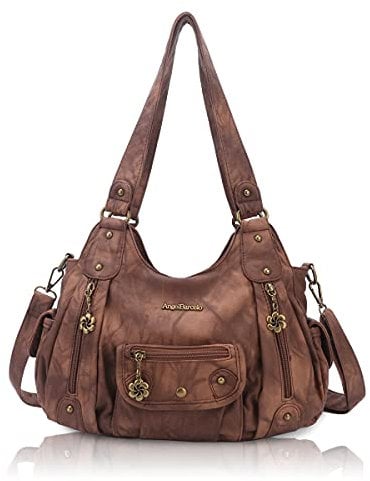 Angel Barcelo Damen börsen und Handtaschen PU Leder Schultertasche Mode Hobo Taschen für Mädchen, (stilvolles Braun), Einheitsgröße
