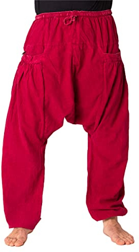 PANASIAM Chillhose aus 100% Baumwolle I weiche Hippie-Hose mit 2 großen Taschen I Goa-Hose mit Tunnelzug & Gummibund I Aladin-Hose waschmaschinenfest I Pumphose Unisex für Damen & Herren