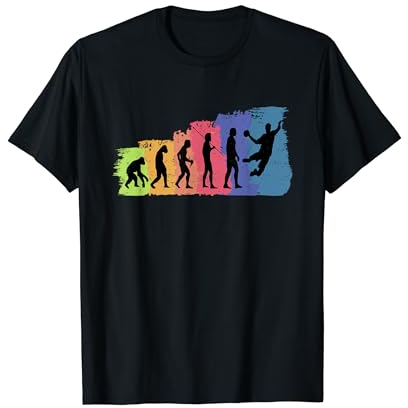 Menschliche Evolution zum Handballspieler Retro T-Shirt