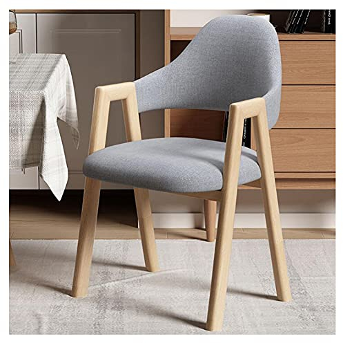 Esszimmerstuhl aus Massivholz Esszimmerstuhl aus Eiche Küchenhocker Sessel mit Massivholzbeinen Sitz aus weichem Stoff Bürostuhl mit Rückenlehne Kaffee Esszimmer A-Linien-Stuhl Schmiedeeisen (Color:1)