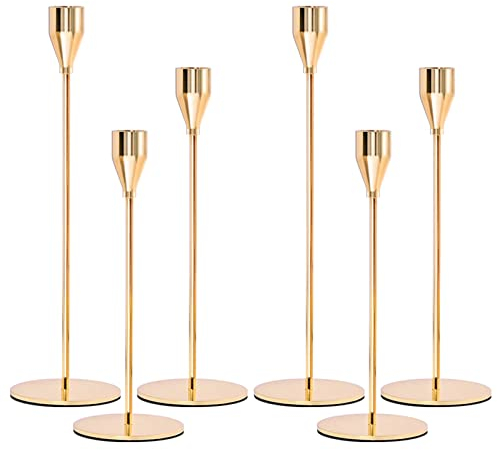 6 Packungen Kerzenhalter Gold Kerzenhalter, Kegelkerzenhalter Einkopf Schmiedeeisen, Kerzenhalter Kerzenhalter Tischdekoration Kerzenlicht Dinner Ornamente für Party Hochzeit