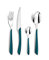 AMEFA - Ménagère 24 couverts de table pour 6 personnes - Eclat - Acier inoxydable 18/0, Finition Brillante - Bleu Canard