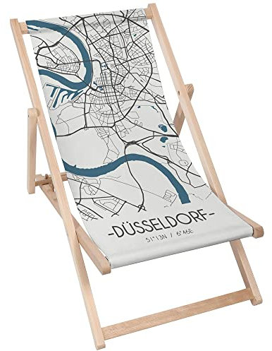 DreamRoots Liegestuhl klappbar Holz, Buchenholz bis zu 130 kg, Sonnenliege klappbar mit 3-stufiger Neigungsregulierung der Rückenlehne, Strandstuhl Holz mit waschbare 100% Polyester, Liegestuhl Holz