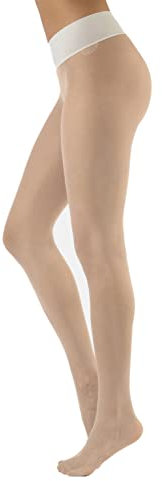 CALZITALY Medias Sin Costuras, Pantimedias Invisibles, Pantys Transparentes | 15 DEN | Natural, Negro, Azúl, Verde, Rosa, Rojo, Lunares | S, M, L, XL, XL | Made in Italy (S, Blanco Roto)