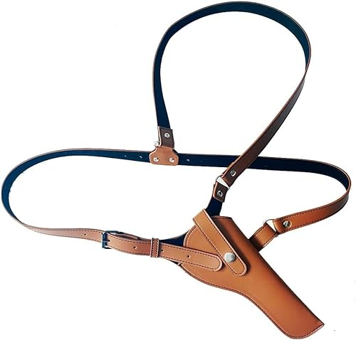 Achseltasche Hidden Holster, Verstellbares Mittelalterliches PU-Leder Pistolenholster Retro Revolver Holster für Damen und Herren A