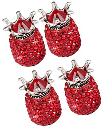 SEWACC 4 Stück Ventilkappen Auto Autoventil Kappe Ventilkappen Blau Reifenventilkappen Leuchtende Diamantkappe Diamantauto- Reifenkappe Diamant Autoreifen Kappe Ventilkernkappe Universal-