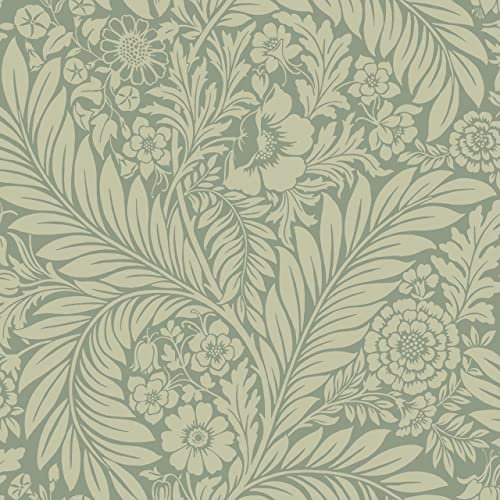 Florence Papier peint Motif floral Vert clair