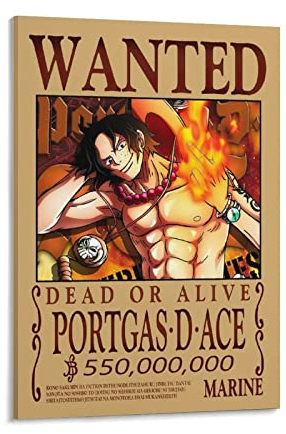 NANXIANG Anime One Piece Wanted Poster, Portgas D Ace Kunstwerke, Bilddruck, Poster, Wandkunst, Gemälde, Leinwand, Dekoration, Heimposter, 20 x 30 cm