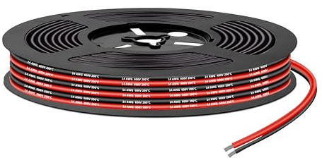 Cavo in silicone-2,07mm²14AWG-Cavo elettrico super flessibile da 5m(2.5m nero e 2.5m rosso),ideale per modelli radiocomandati,elettrodomestici e molto altro ancora.