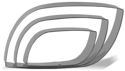 Keewah Lot de 3 emporte-pièces modernes en acier inoxydable 12,7 cm, 10,2 cm, 7,6 cm