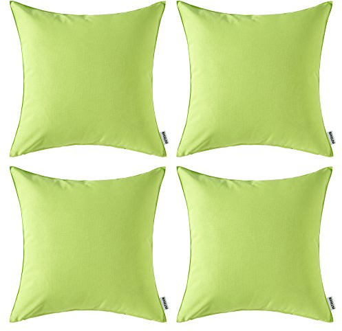 MIULEE 4er Set Outdoor Kissenbezug wasserdichte Kissenbezüge Sofakissen Dekorativ Couchkissen Wetterfeste Kissenhülle Zierkissen Bezug Weich für Sofa Couch Outdoor Garten Balkon 40x40 cm Grün