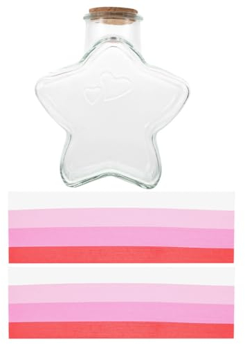 IMIKEYA 1satz Glas-wunschflasche Mit Origami-sternenpapier Transparente Dekorflasche Für Persönliche Und Raumgestaltung Für Geburtstage Liebesgeständnisse Und Kreative -projekte