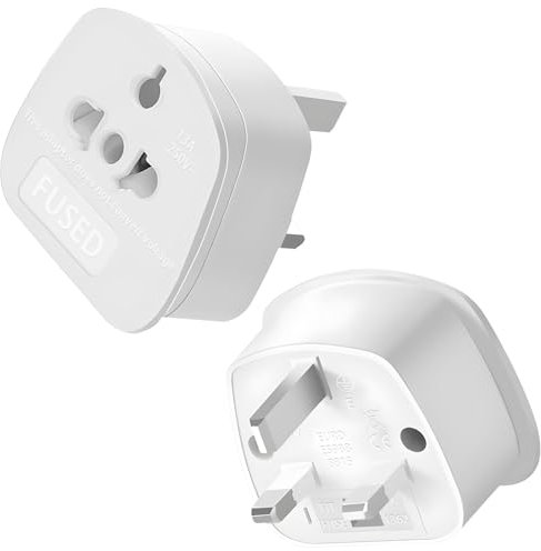 2 Pin to 3 Pin Plug Adaptor 2 Pack,13A 250V Global Appliance Converter Plug for the Visitor from USA, EU, Australia, Thailand, Canada, Japan and More (Type A, B, C, I, E, F, L)