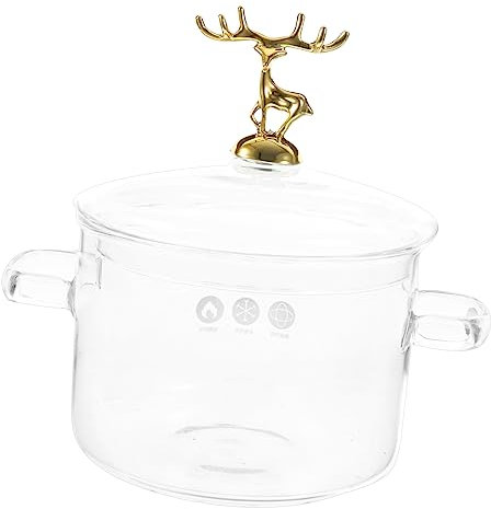 DECHOUS Glastopf Mit Deckel Für Küche Klarer Kochtopf Aus Hitzebeständigem Borosilikatglas Zum Kochen Von Nudeln Und Suppen Für Zuhause Einfachen Reinigen