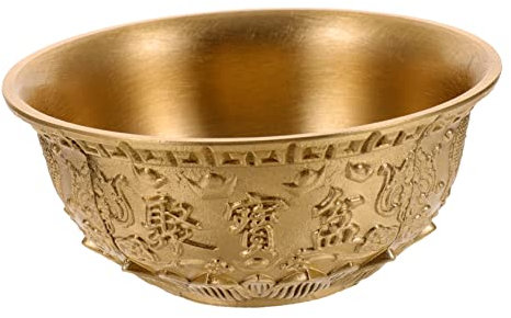 Cabilock 1 Pc adornos de cornucopia estatua de bronce cuenco del chino bol decoración de oro decoración vintage cuenco de riqueza cuenco de latón yoga pavo bandeja de frutas Decorar
