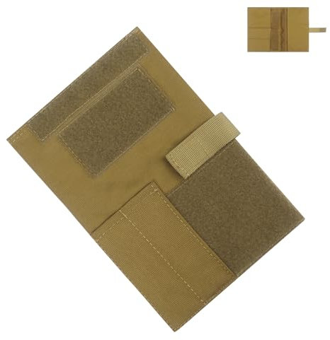 YHZNAGEM Taktik Outdoor Militärisches Logbuch-Cover, Notebook Ordner Kartenhalter Wasserfestes, Armee-Taktisches Notizbuch, Notizbuch-Kartentasche Book Cover (Khaki)