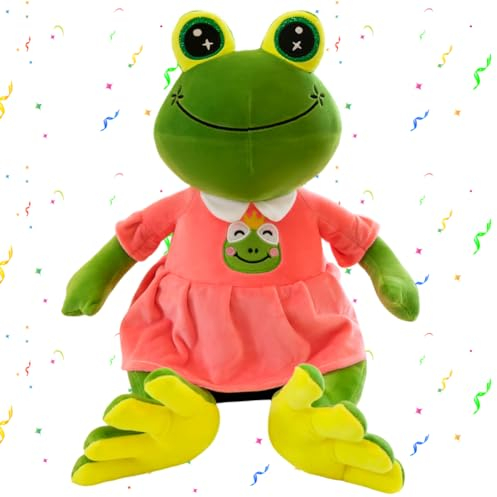YCFAIIKG Frosch Kuscheltier Kinder,Frog Plush Toy,Cartoon Frosch Puppen Plüsch Spielzeug Stuffed Kuscheltier für Kinder Mädchen Jungen Geschenke -30cm