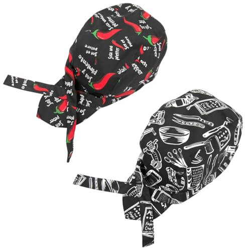 EOYVAIL Gorros de cocina desechables,Gorro de Chef Gorro de Cocina Ajustable, Gorro de Camarero Unisex Gorro de Trabajo para Restaurante de Hotel (2 Piezas)