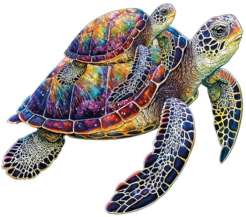 Wooden Puzzles for Adults, Sea Turtles Wooden Jigsaw Puzzles 200 Pieces, Irregular Animal Shaped Unique Wooden Puzzle, Creative Ghristmas Gift for Teenagers and Adults