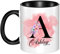 EKAM Personalised Mug, Coloured Inner and Handle Mug Stylish Initial with Name, Gift for Valentine’s, Birthday, Christmas Day for Mom, Dad, Kids, Friends or Girls, 11oz Coffee/Tea Cup (Black)