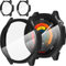 Diruite 2 Pièces Protection Écran pour Huawei Watch GT 5 46mm Coque Verre Trempé PC HD Cover,Schwarz&Schwarz,46mm