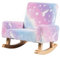 DREAMADE Kindersessel, Kindersofa aus Veloursstoff mit Rückenlehne, massiven Holzfüßen & Kippsicherung, Schaukelstuhl Kinder für Spielzimmer, Kinderzimmer & Wohnzimmer (Farbig)