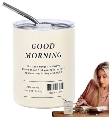 Generico Americano Tumbler, Portable Water Bottle Tumbler Coffee Cup, 320ml Tumbler with Lid, Double-Layer Vacuum Tumbler for Beach, Travel, Compact Coffee Tumbler for Travel