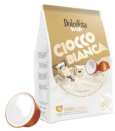 Chocolat Blanc - 16 capsules compatiples dolce LOT DE 4 paquets