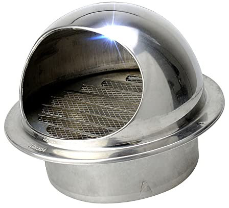 304 Stainless Steel Chimney Hood Exhaust Pipe Cap for Dryer (60mm/2.4in) Wall Mount Vent Cap for External Ceiling Extractor Hood