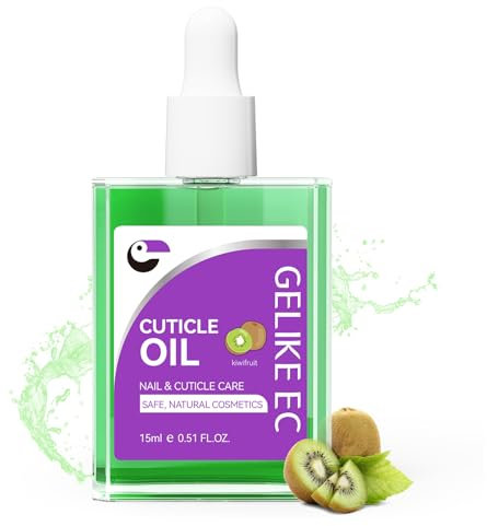 Nail Cuticle Oil for Moisturize and Repair - Gelike EC Easy and Quick Absorb Cuticles Care Treatment - Natural Kiwi Smells for Women and Men Dry Damaged Thin Nails