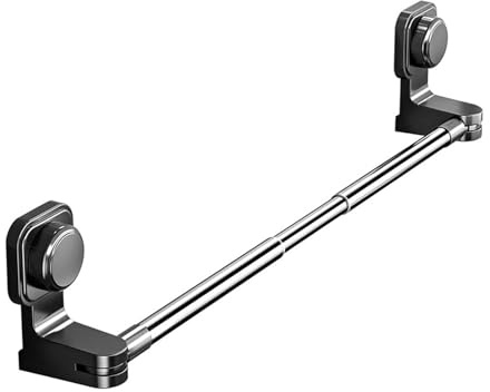 Porte-Serviettes Barre Porte-Serviette Rétractable 60-120cm sans Perçage Porte-Serviettes en Aluminium à Ventouse, Barre Porte-Serviettes à Ventouse rétractable Non perforée