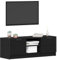 vidaXL TV Cabinet/Entertainment Unit - Black Oak Matte Finish - Engineered Wood w/Adjustable Shelves - Living Room Media Console - Medium Storage Solution