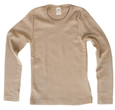 Lilano, Kinder Unterhemd Langarm Uni, 70% Wolle (kbT), 30% Seide, 210 gr./m²
