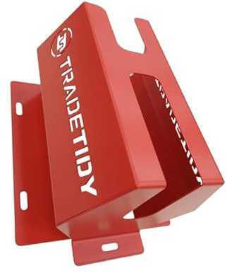 TradeTidy Adhesive Tape Holder – Heavy-Duty Steel Wall-Mounted Rack for 4 Rolls (50mm) – Ideal for Vans, Workshops & Garages – UK-Made, Powder-Coated Finish (Red)